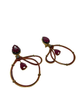 Bamboo Earrings with Rubies