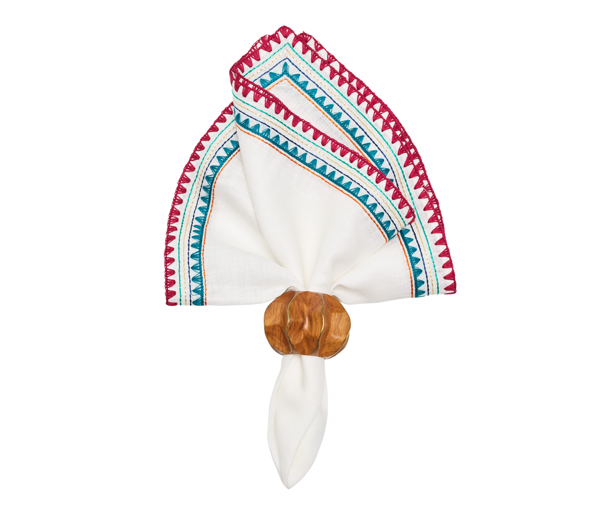 Frolic Napkin in White & Multi 8 pcs