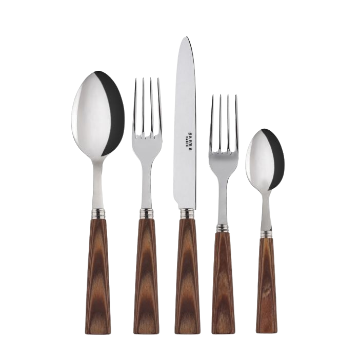 Set of 5 Cutlerys Natural Wood