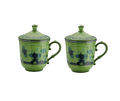 Mug with Cover Malachite 2pcs