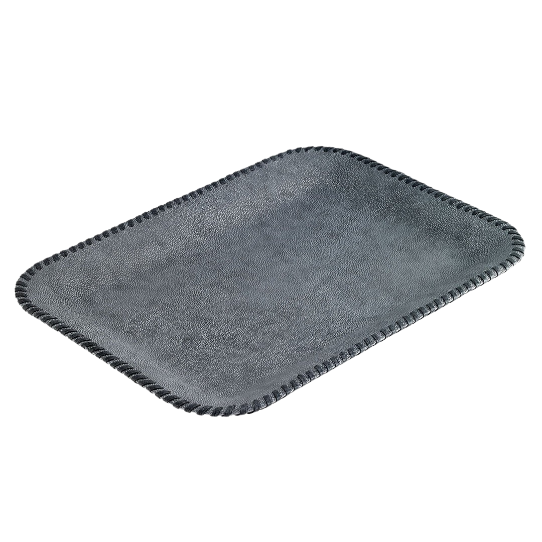 Whipstitch Pewter Flat Tray