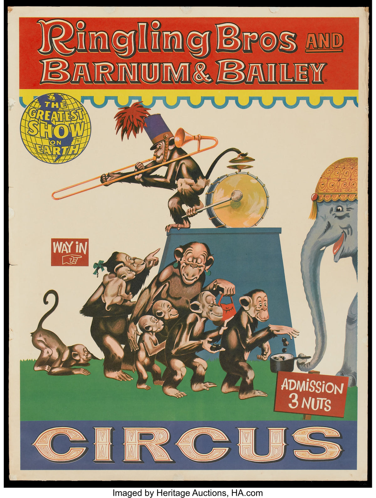 American offset Lithography. Titled : Ringling  Bros Circa 1947