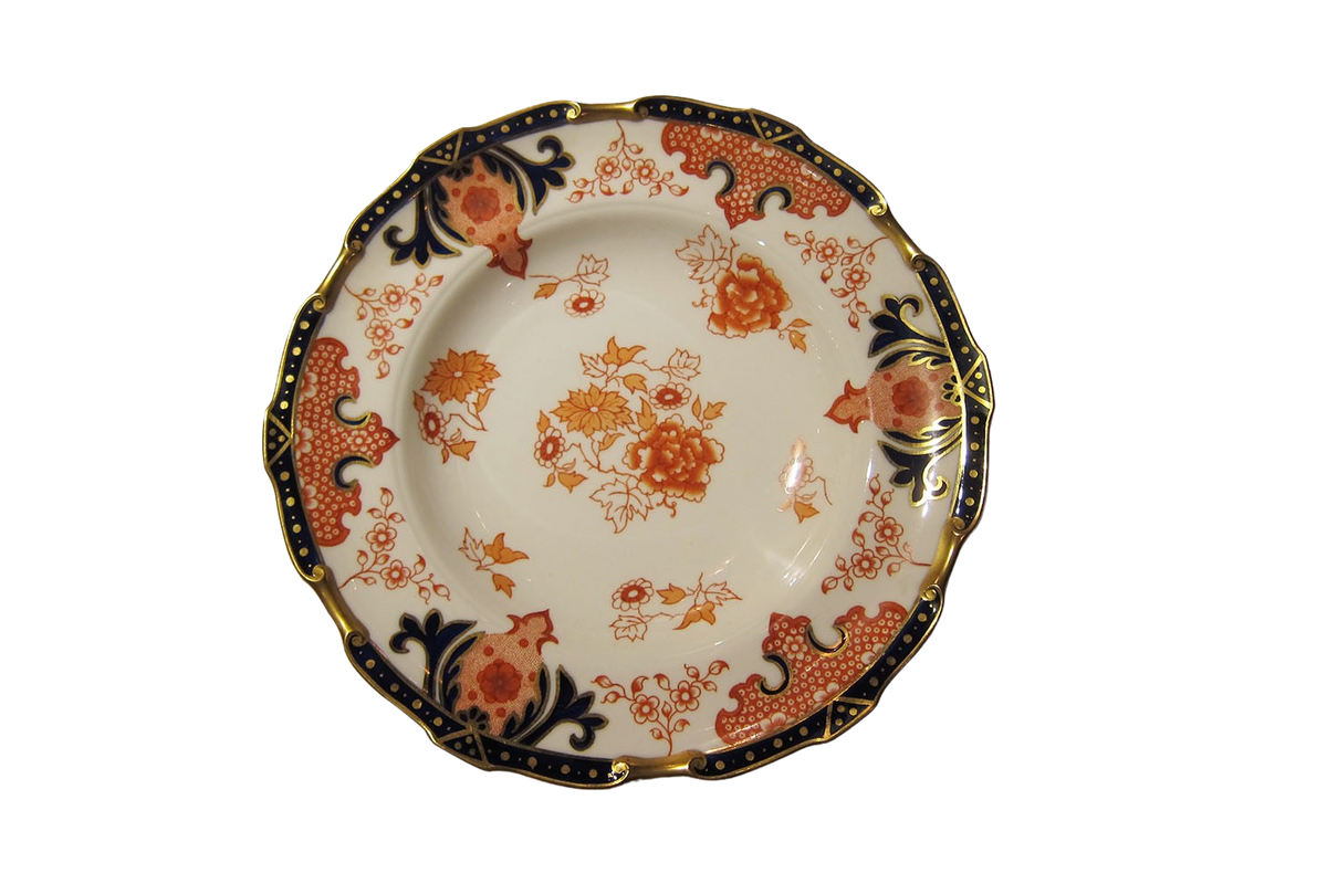 Royal Crown Derby Soup plates with folded Gold RimC.1899 12pcs