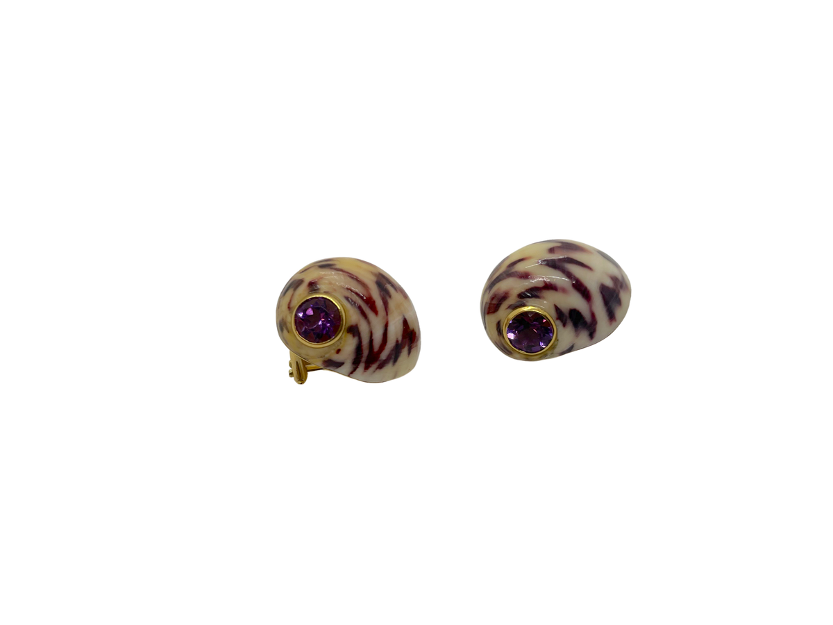 Bleedind teeth  shell Earrings