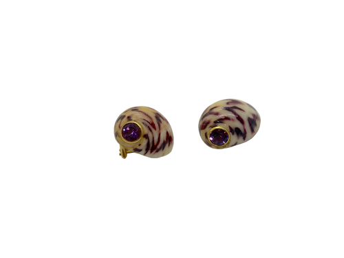 Bleedind teeth  shell Earrings