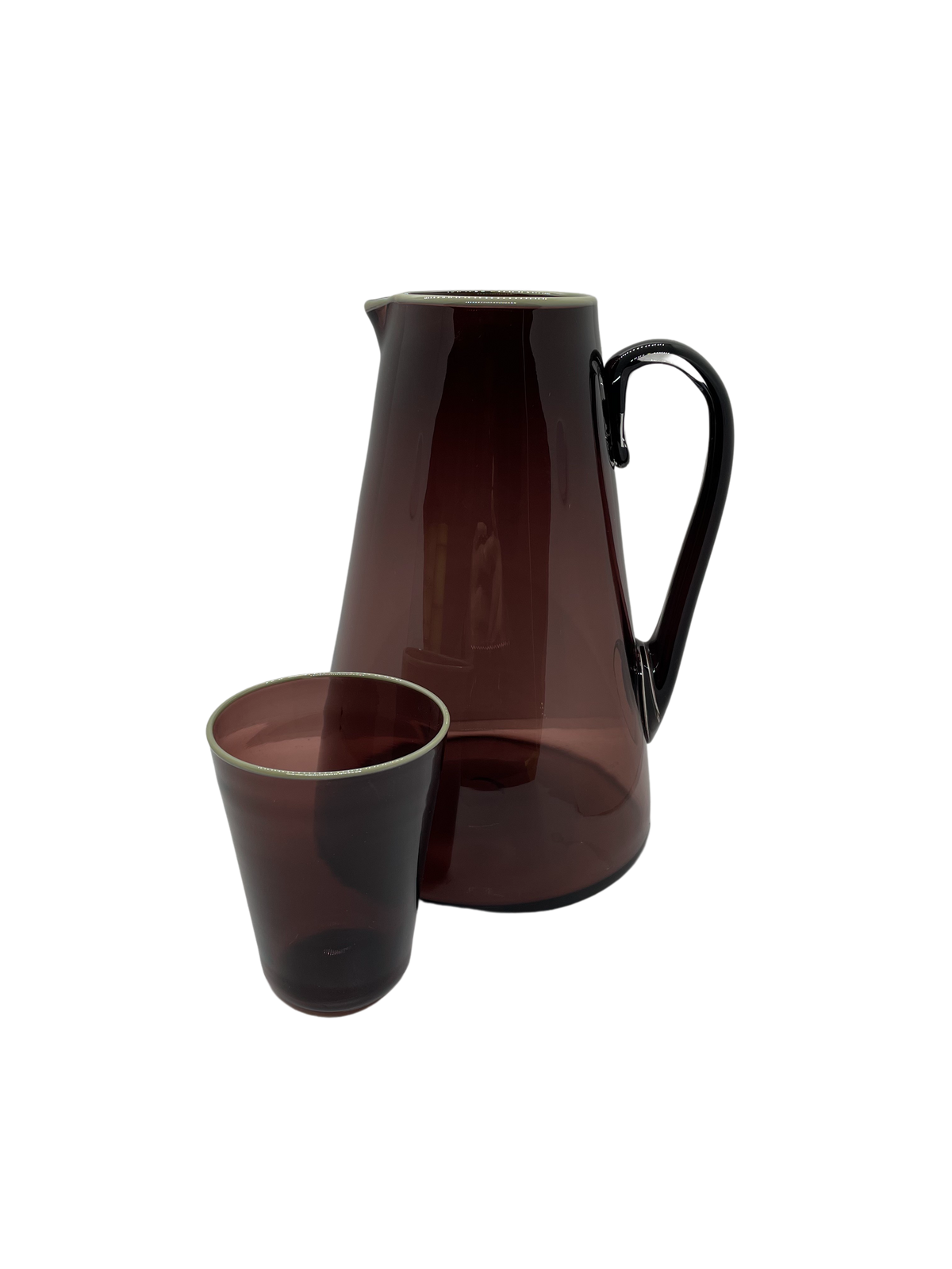 Carafe & Tumblers Grape with Grey Rim 9pcs