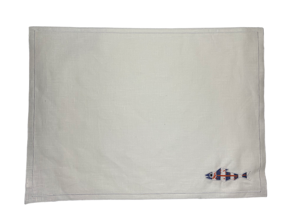 Placemat & Napkin Sardine for 6  (12pcs)