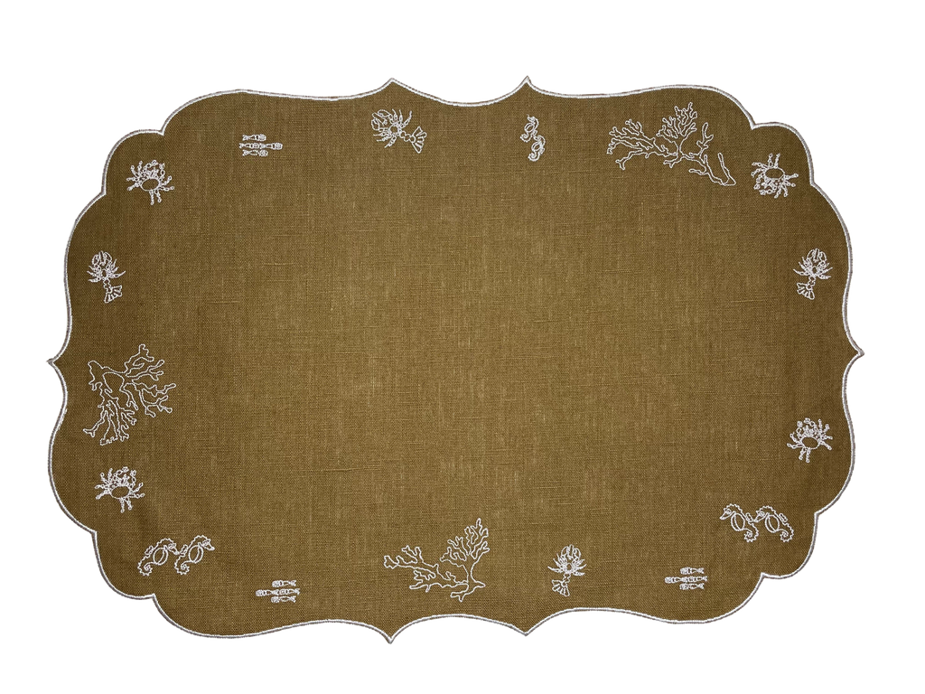 Placemat & Napkin Sea Garland For 8  (16pcs)