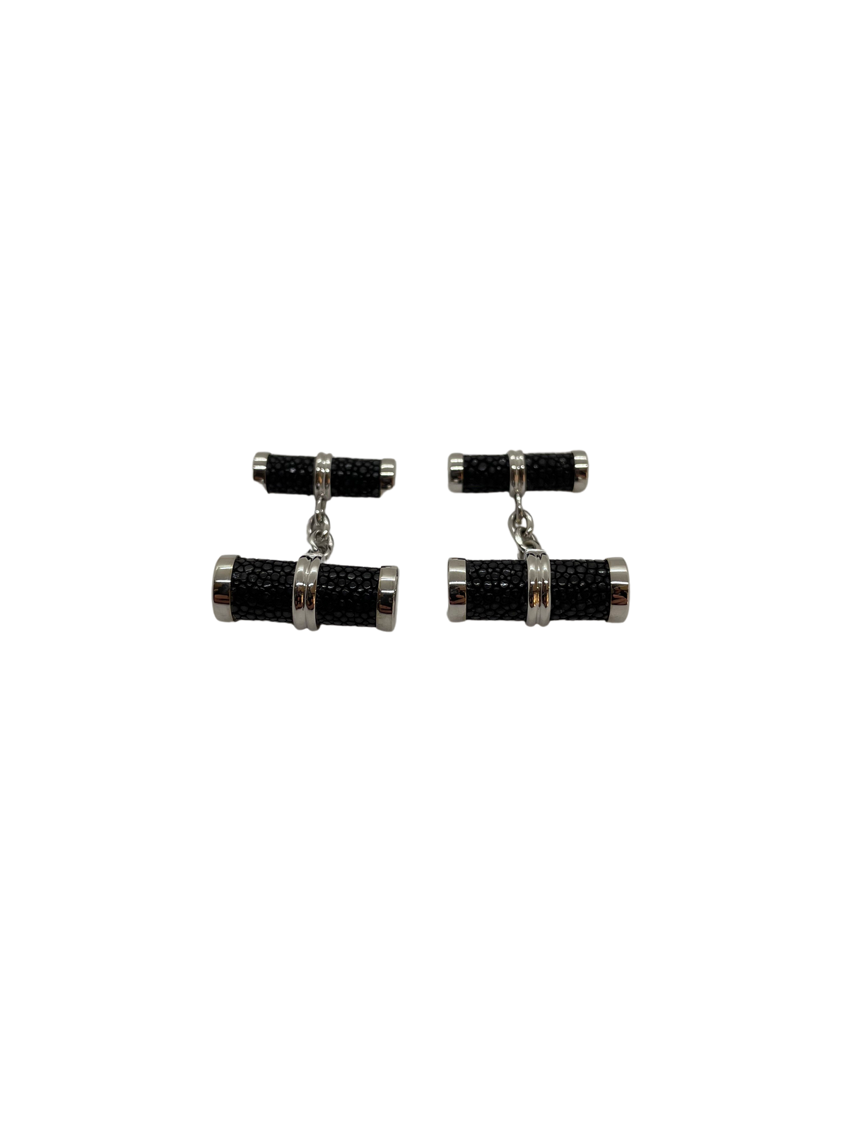 Cufflinks black Shagreen