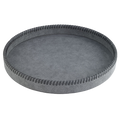 Whipstitch Pewter Round Tray