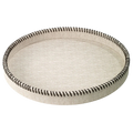 Whipstitch Beige Round Tray