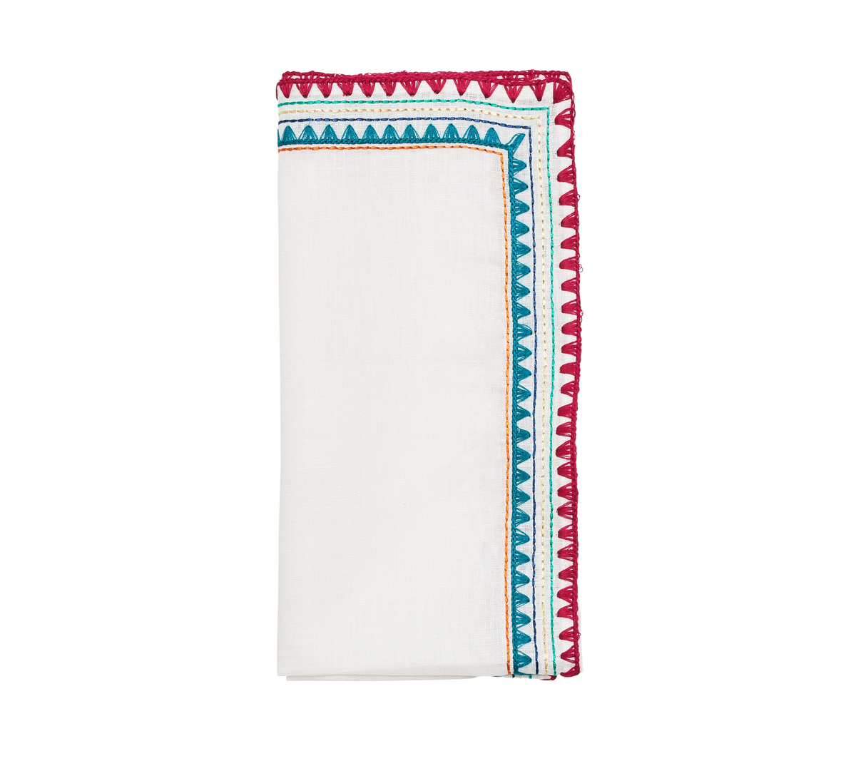 Frolic Napkin in White & Multi 8 pcs