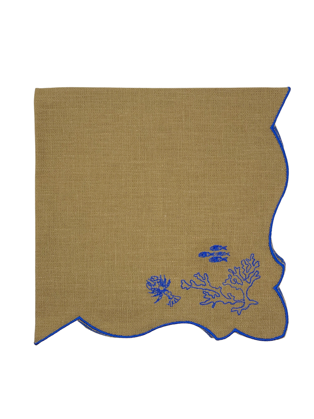 Placemat & Napkin Sea Garland For 6  (12pcs)