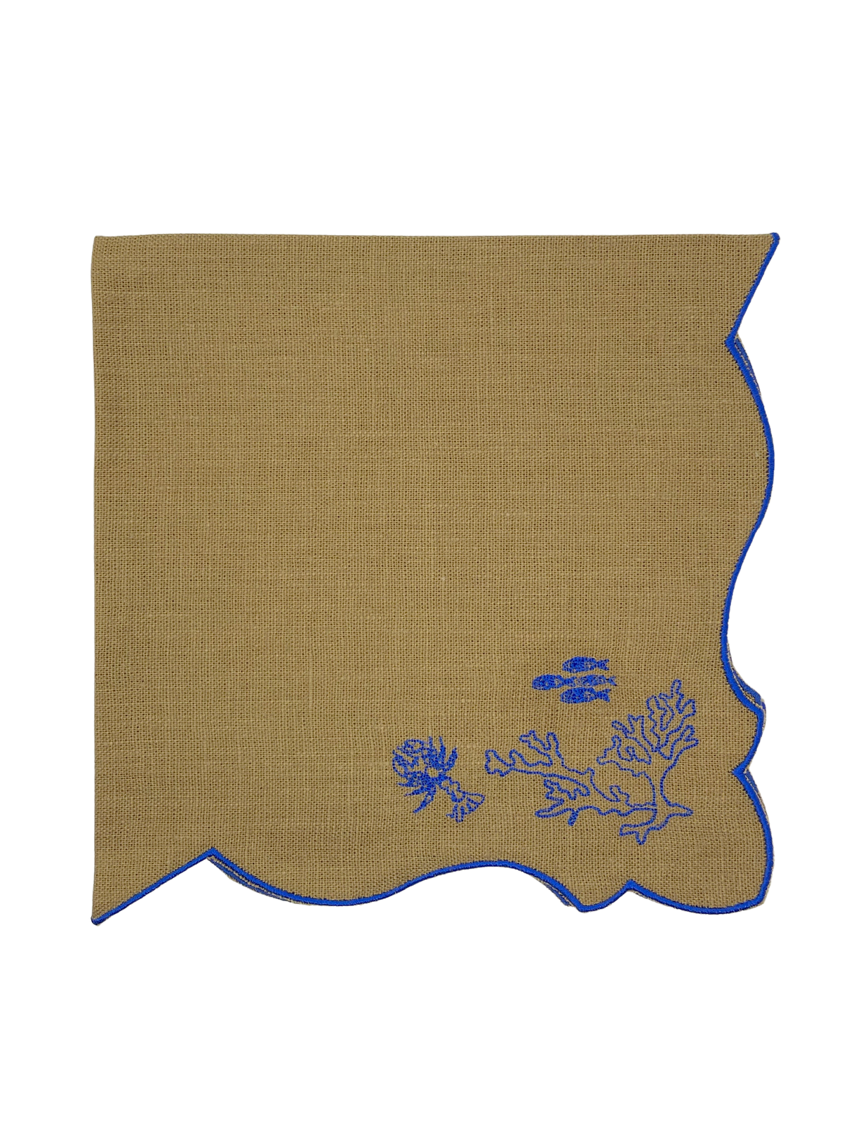 Placemat & Napkin Sea Garland For 6  (12pcs)