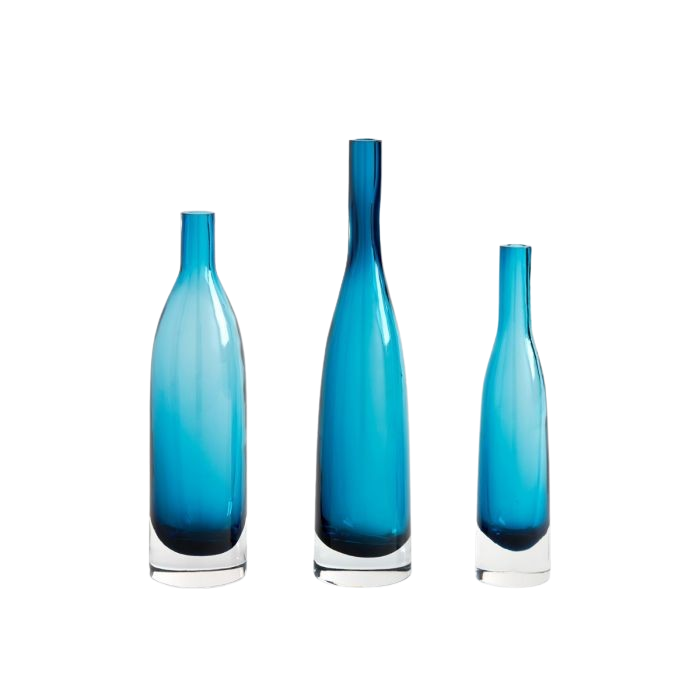 Vase in Blue Glass 3pcs