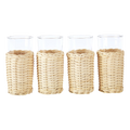Iced Tea Glasse Wrapped in Rattan 6pcs