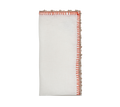 Knotted Edge Napkin in White & Orange 8 pcs