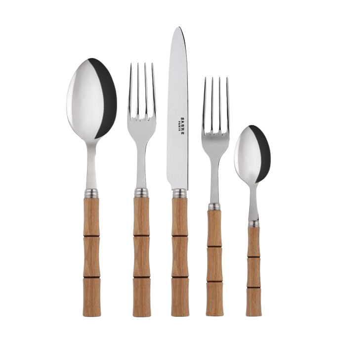 Set of 5 Cutlerys Light Press Wood