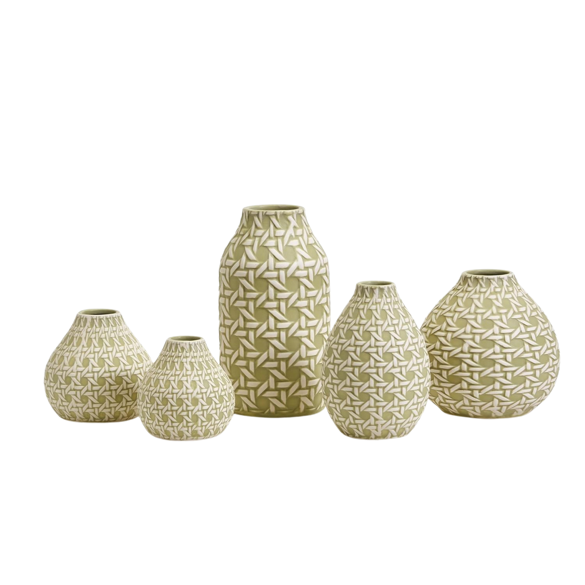 Vase in Green Ceramic 5pcs