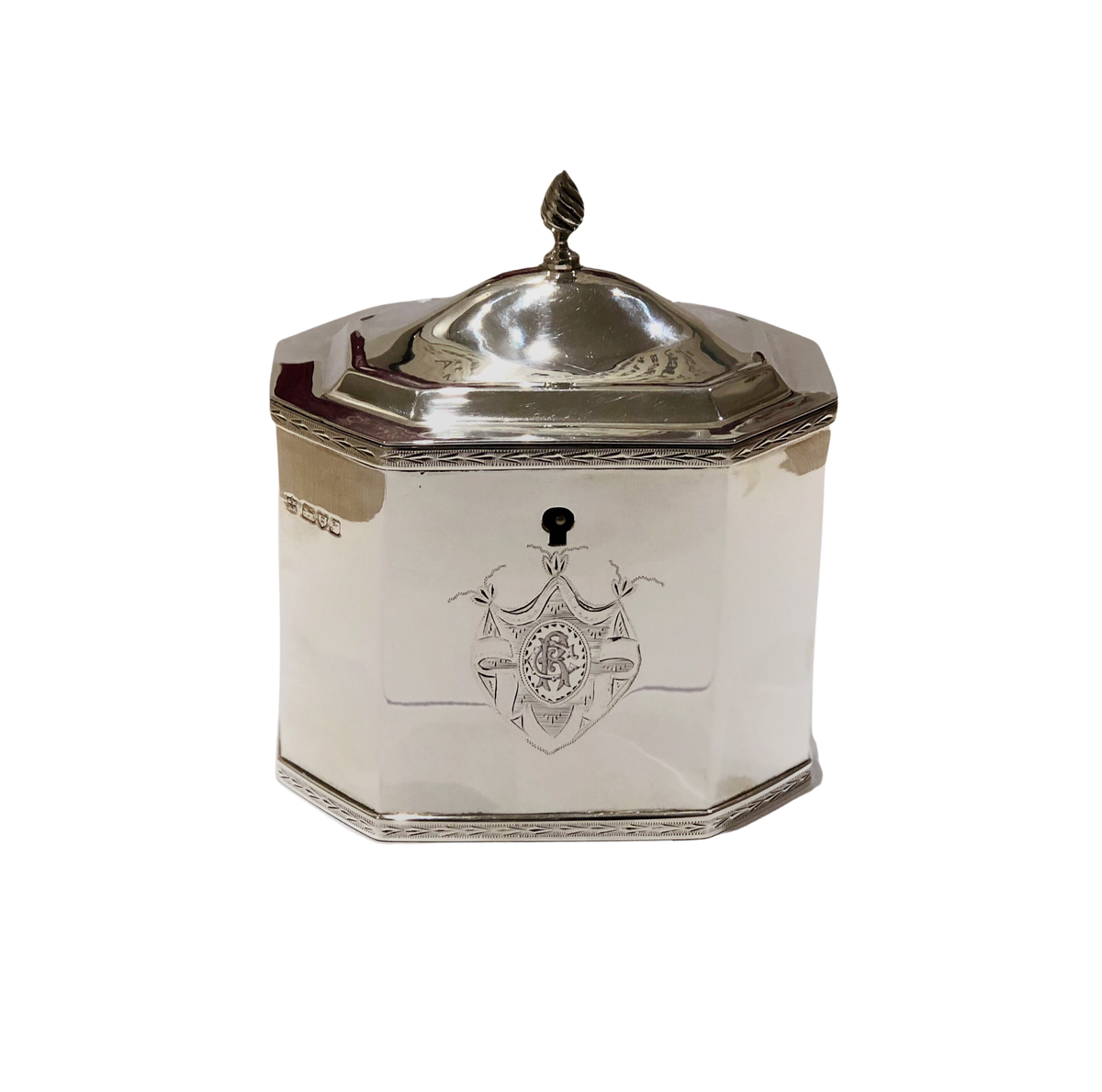 Silver Tea Caddy, George Ridley & Nathan Hayes. Chester, 1906