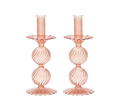 Candelstick in Glass Blush 2pcs