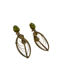 Bamboo Earrings  Green Tourmalines