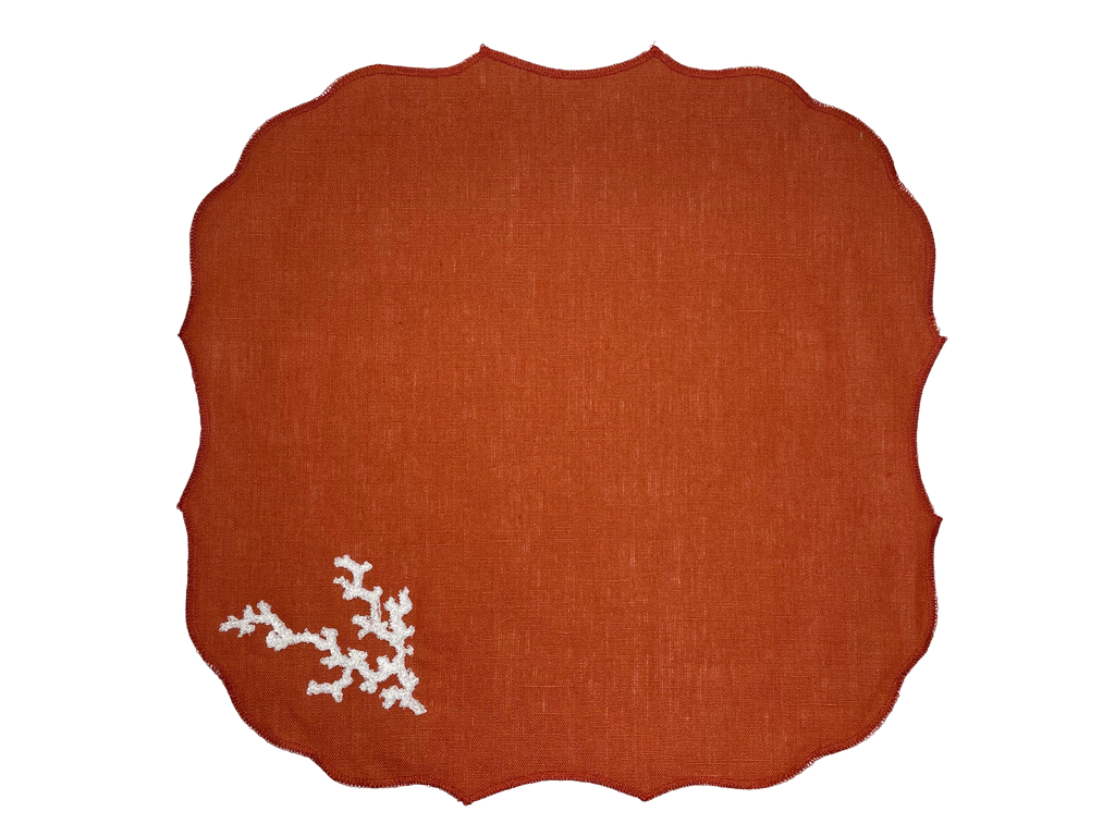Placemat & Napkin Coral For 8  (16pcs)