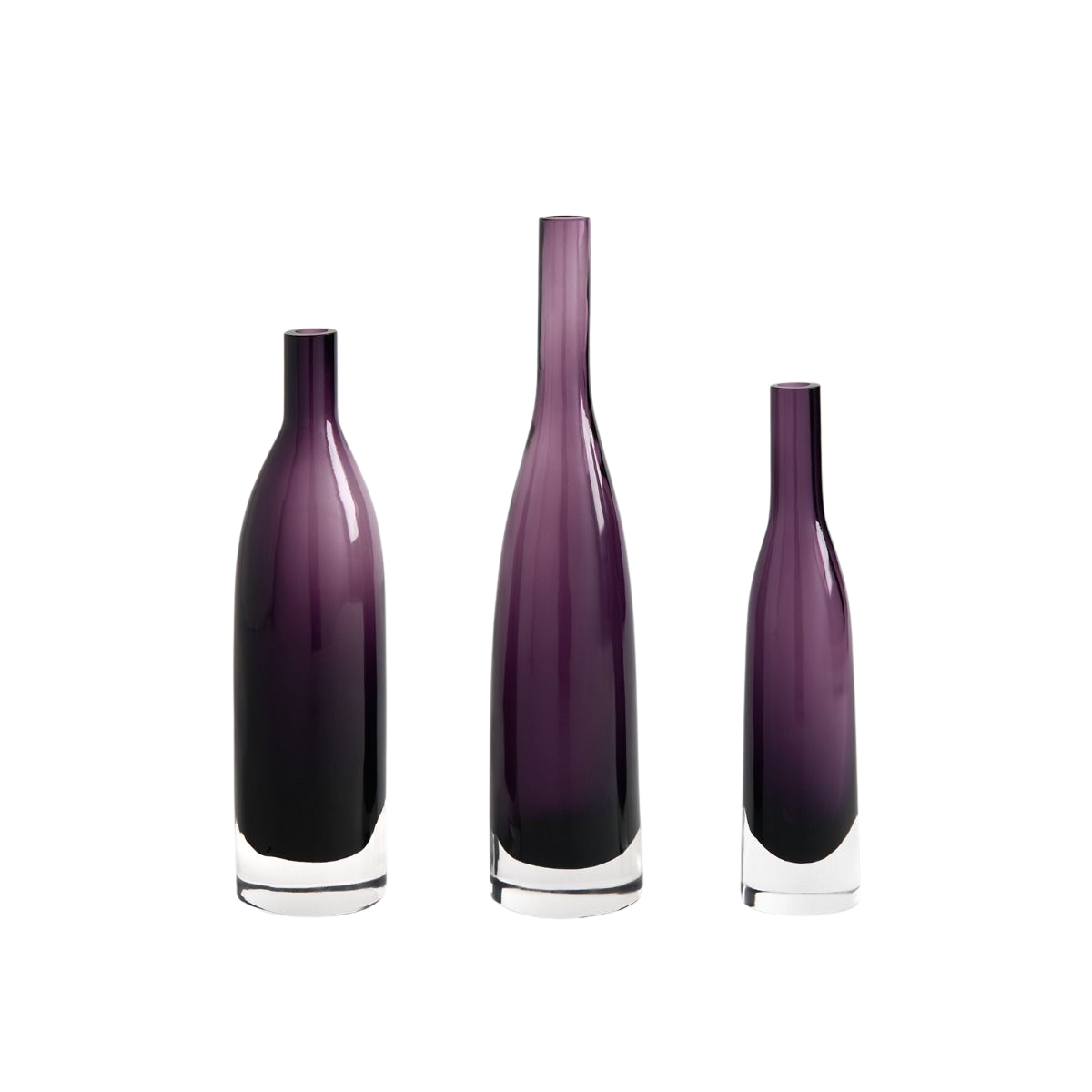 Vase in Purple Glass 3pcs