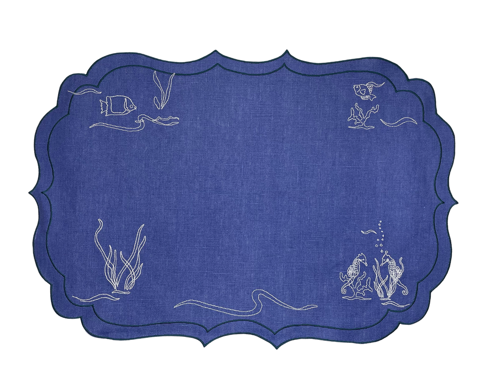 Placemat & Napkin Acquarium For 8 (16pcs)